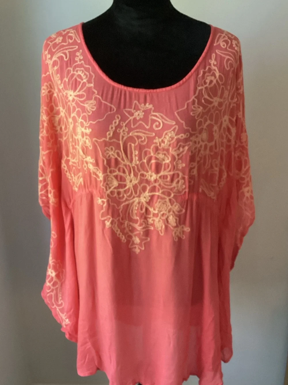 Sundance Coral Floral-Embroidered Swim Coverup